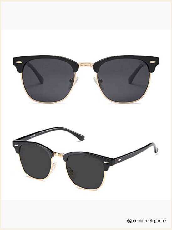 Retro Semi Rimless Polarized Sunglasses UV400